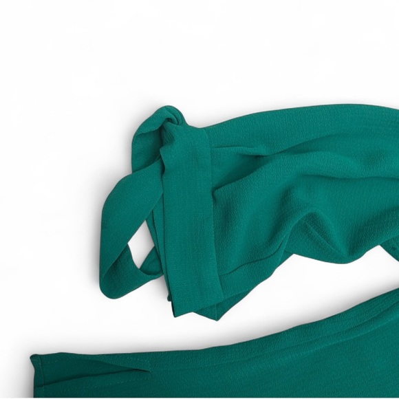 CeCe Womens Green Tie Cuff V-Neck Top Blouse Shirt M Career Office - Picture 4 of 4